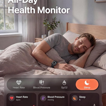 Smart Watch, Fitness Watch for Women Men with 24/7 Heart Rate/Blood Pressure Monitor,Pedometer, Sleep Tracker, 120+ Sport Modes, IP68 Waterproof Activity&Fitness Tracker Compatible with Android iPhone