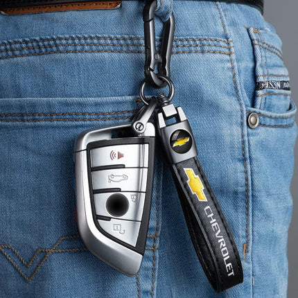 Leather car Keychain - Suitable for Chevy Series Keychains - Suitable for Both Men and Women, as Well as for Giving as Gifts to Friends in Families (Black)
