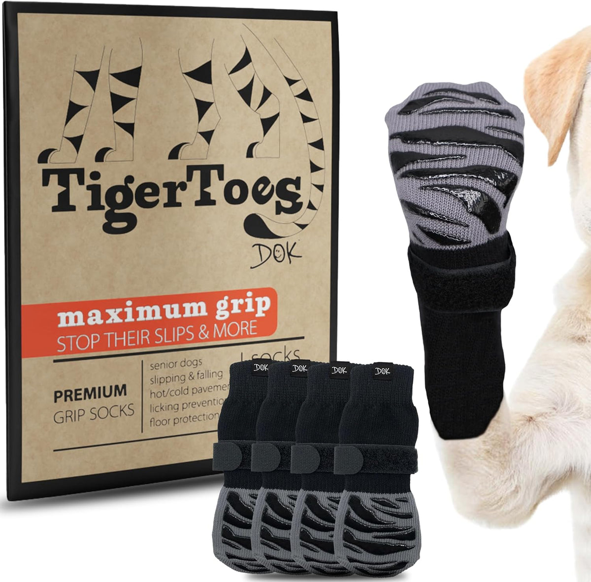 Premium Non-Slip Dog Socks for Hardwood Floors