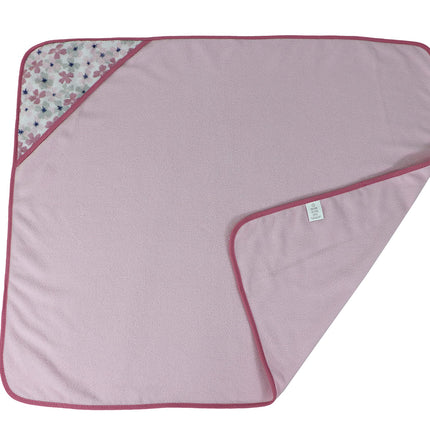 Buttons & Stitches Baby Girl 3 Pack Rolled/Carded Hooded Towels in Crisp Blossom Print (GS71728)