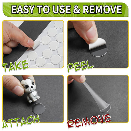 Piteno® 1200Pcs Double Sided Adhesive Dots, 0.24" Clear Removable Sticky Adhesive Mounting Putty, Waterproof No Trace Dots Adhesive Putty for Poster Picture Festival Decoration Museum (6mm)