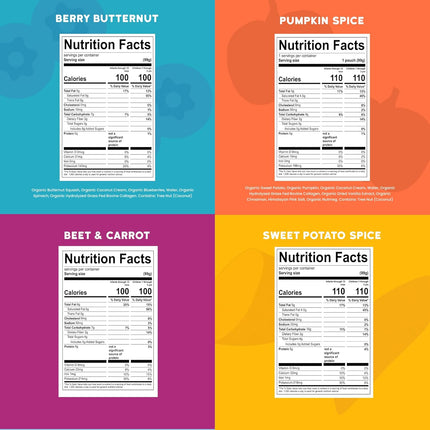 Serenity Kids 6+ Months Dairy Free Smoothie Baby Food Pouches - Protein Snack Pouches with Grass-Fed Collagen & Healthy Fats - USDA Organic Baby Food with No Added Sweeteners - 3.5 Fl Oz, Pack of 8
