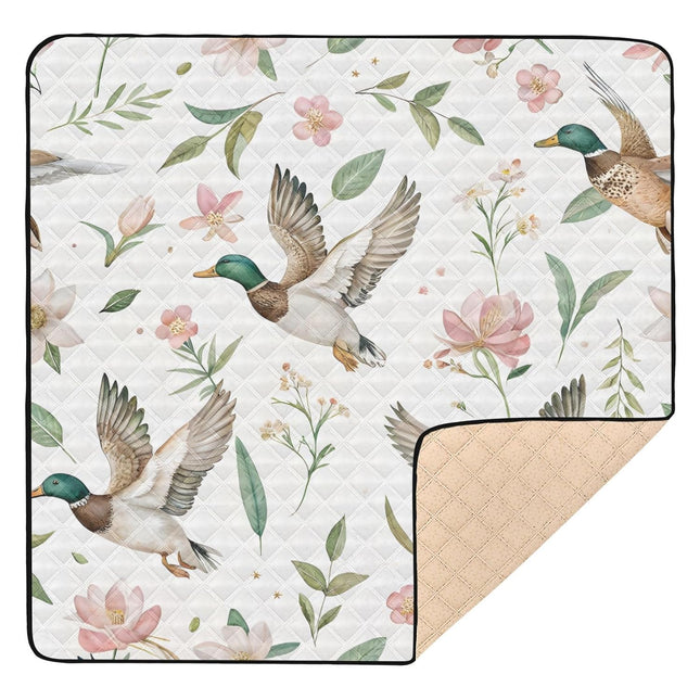 Mallard Ducks Baby Play Mat for Floor 50" X 50" Foldable Waterproof