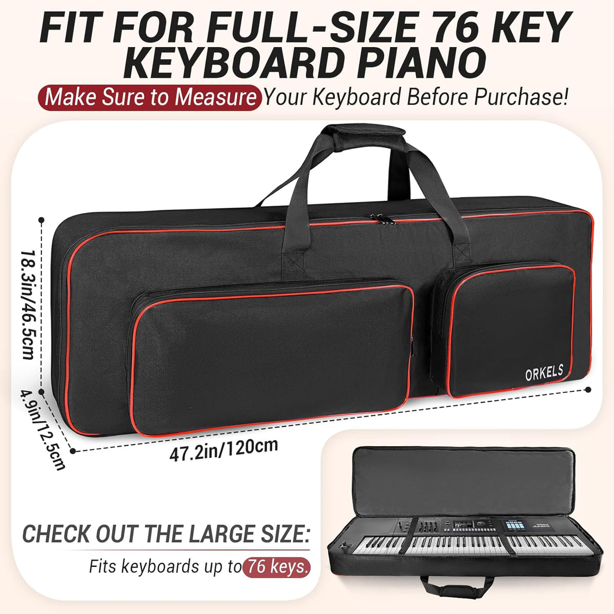 76-Key Keyboard Case with 10mm Padding - photo 2