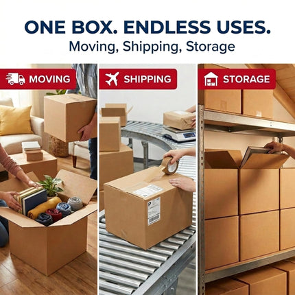 Cajas de mudanza resisten 65lbs, 18"L x 14"W x 12"H (paquete de 10) medianas - caja de cartón corrugado para envío, correo, empaque, embalaje y almacenamiento