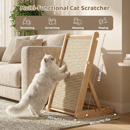Cat Scratcher, 23" Sisal Cats Scratching Board with 5 Adjustable Heights, No Assembly Required, Foldable - photo 2