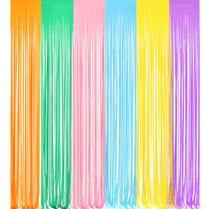 Iridescent Party Streamers Backdrop 3.2ft x 6.5ft 2 PCS