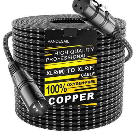 XLR Cables 25ft 2Pack, Durable Nylon Braided XLR Microphone Cable