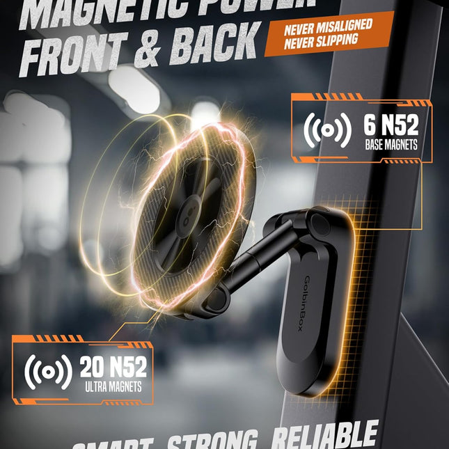 Magnetic Gym Phone Holder for MagSafe, All Metal Dual-Magnet Mount