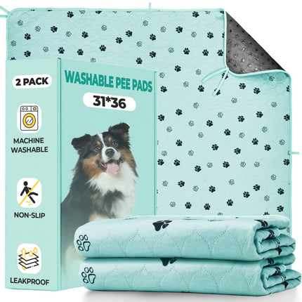 Washable Pee Pads for Dogs, Ultra-Absorbent, 2 Pack 36"x41" Gray