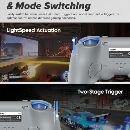8Bitdo Pro 3 Bluetooth Controller with TMR Joysticks, Swappable ABXY Buttons, Pro Back Buttons, Charging Dock, Hall Effect Triggers for Switch/Switch 2, Windows, Apple, SteamOS, Android (Gray)