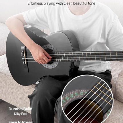 VEVOR Acoustic Guitar, Classical Guitar Starter Kit for Beginners, with Nylon Strings, Basswood Guitar, for Kids Adults Girls Boys Students