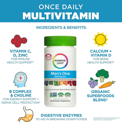 Rainbow Light Certified Men's Multivitamin -- 120 Vegetarian Capsules