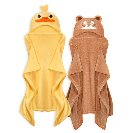 Toddler Bath Towel Hooded Kids Towels Baby Bath Towels for Boy Girl 0-5 Year, 2-Pack Thick Absorbent Toddler Towels with Hood Kids Bath Towel, Large 50''x32'' Baby Hooded Towel for Kids