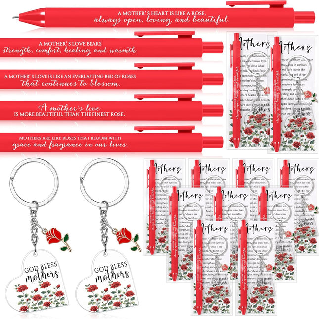 18-Set Mother's Day Red Rose Ballpoint Pens