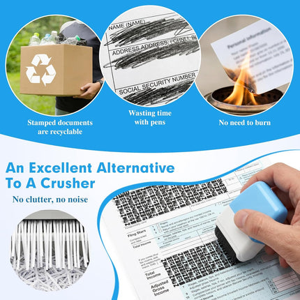 2 Pack Identity Theft Protection Roller Stamp, Protect Your ID Theft Protection Roller Stamp, Confidential Stamp for Mail Address ID Blackout Privacy & Security