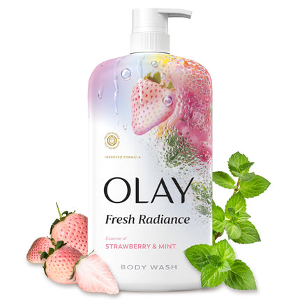 Body Wash for Women, Strawberry & Mint Scent, 29 fl oz