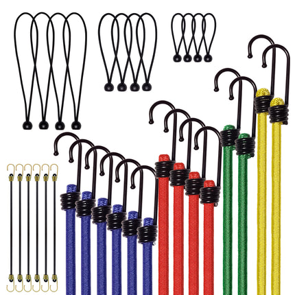 Bungee Cords with Hooks, Heavy Duty Assorted Set, 22PCS – 12", 18", 24", 36",48", Small Bungee Cords - photo 5