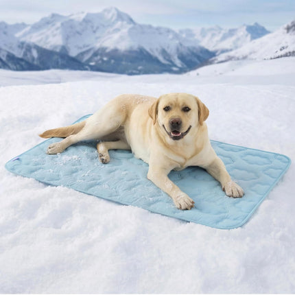 LE SURE Dog Cooling Mat for Extra Large Dogs -Q-Max>0.5 XL Breathable Thin Cool Crate Pad with Chill Cold Fiber and Innovative Mesh Base Design, Portable Washable Pet Kennel Mat for Summer,44x30,Blue