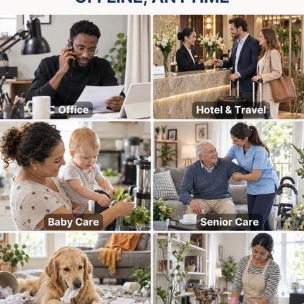 Plug-in Full HD Dome Camera - Reliable 1080p Pet Cam with Motion Detection - Easy No-WiFi Setup & Data Protection - Ideal for Pet Nanny Use, with 64GB Card