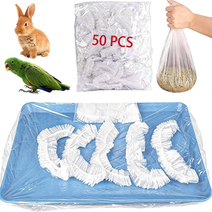 50 Pcs Bird Cage Liner, Leak-Proof Bird Cage Liners, Rabbit Litter Box Liners, Quick Cleanup Essential for Small Animals Indoor Use