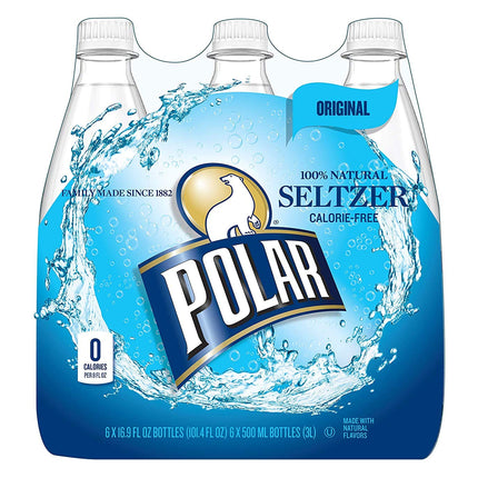 100% Natural Calorie-Free Seltzer Water, 500ml (16.9oz) Bottles (Original, Pack of 12)