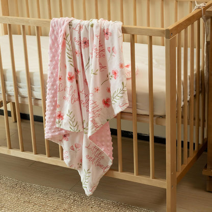 Floral Baby Blankets for Girls - Super Soft Nursery Minky Blanket, Newborn Baby Blanket with Double - photo 3