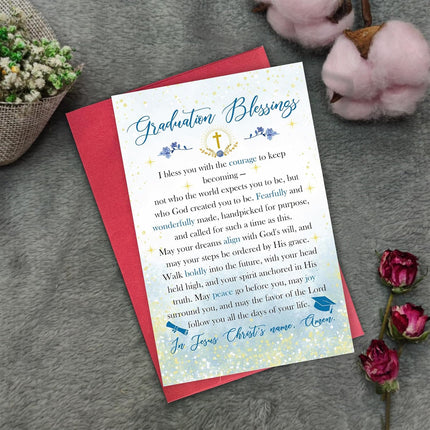 Heartfelt Christian Graduation Card, Inspirational Faith-Based Blessings for High School, College & University Graduates, Graduation Gift for Friends Family