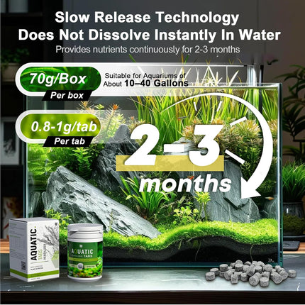MagTool Root Tabs, Aquarium Plant Fertilizer for Freshwater Planted Tanks, Safe for Fish, Shrimp & Snails，Slow Release,70g/Box