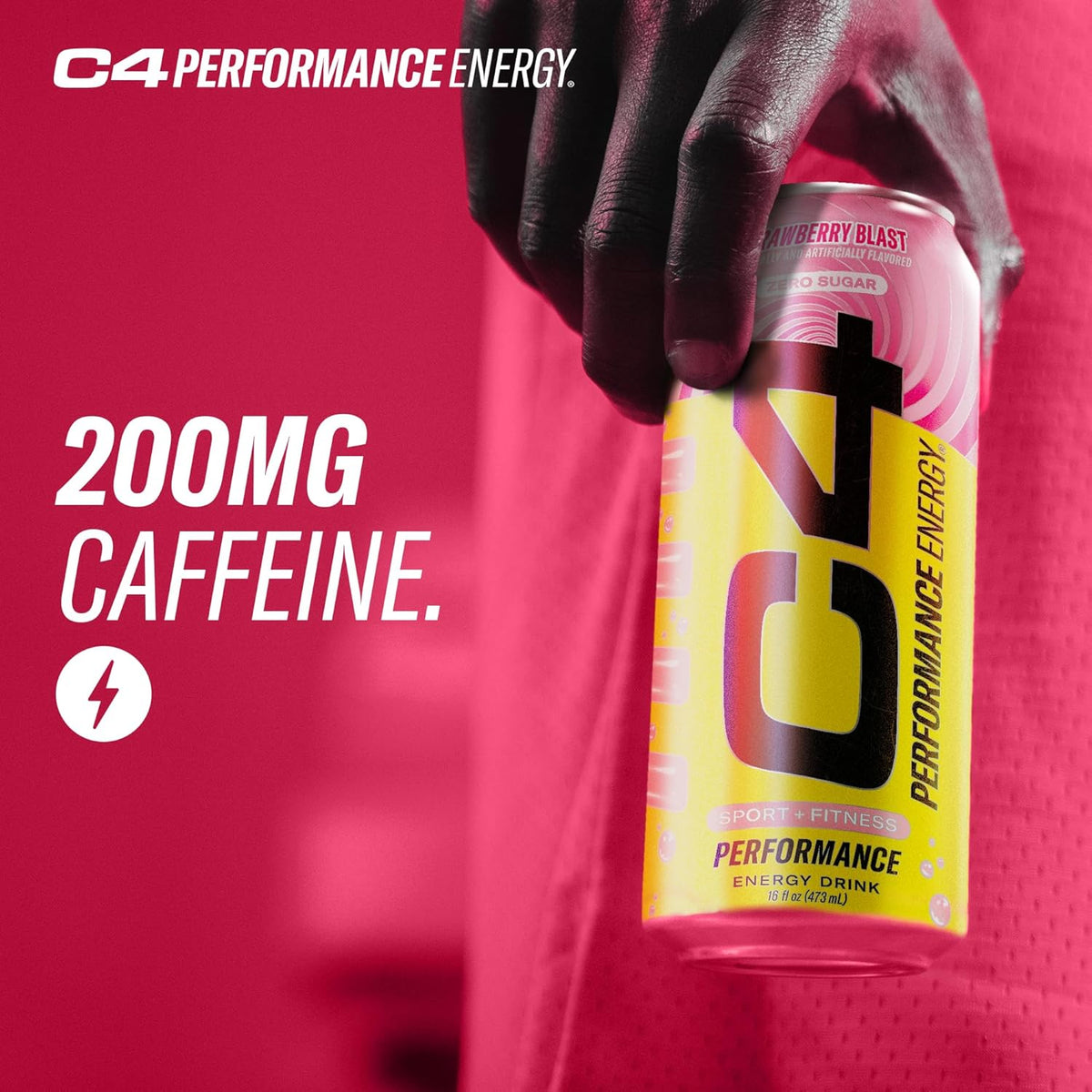 Performance Energy Drink | Strawberry Blast | Zero Sugar | 16 Fl Oz, 12 Pack - photo 4