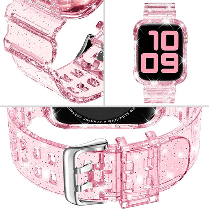 DABAOZA Compatible for Clear Apple Watch Band with Bumper Case 49mm 46mm 45mm 44mm 42mm 41mm 40mm 38mm, Women Men Glitter Bling TPU Sport Strap for iWatch SE Ultra 3 2 Series 11 10 9 8 7 6 5 4 3 2 1
