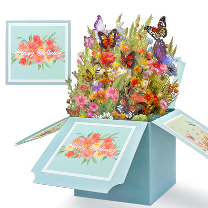 Birthday Cards for Women, Butterfly Pop Up Card Box