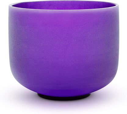 Purple B Note Crystal Singing Bowl Crown Chakra 8 inch with Suede Mallet