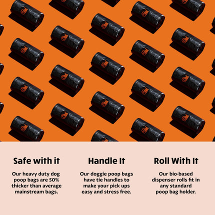 Dog Poop Bags Rolls with Handles, Extra Thick Poop Bags for Dogs