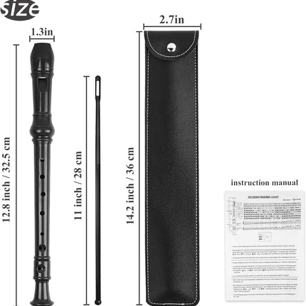 LIZIMANDU Recorder Instrument for Beginner Adults,8-Hole Soprano Descant Recorder Music Flute with with Cleaning Rod & Leather Case For Home Entertainment(2-Blue)
