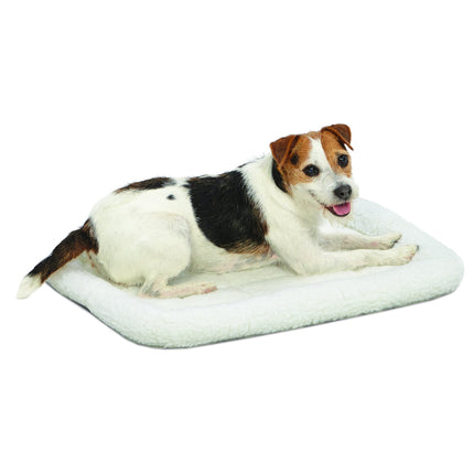 Cama para perros - cojín de soporte de vellón blanco, ultrasuave y lavable a máquina, compatible con jaulas y transportadoras de 24-Inch, para perros de raza pequeña