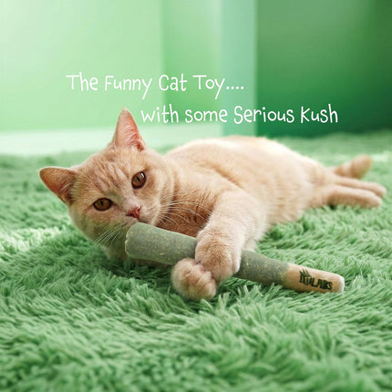 LIT LABS Cat Doobie 3 Pack Catnip Toys for Cats, Funny Cat Toys, Safe Kitten Teething Chew and Kicker Toys, Stress Relieving Indoor Cat Gifts that Hit Different
