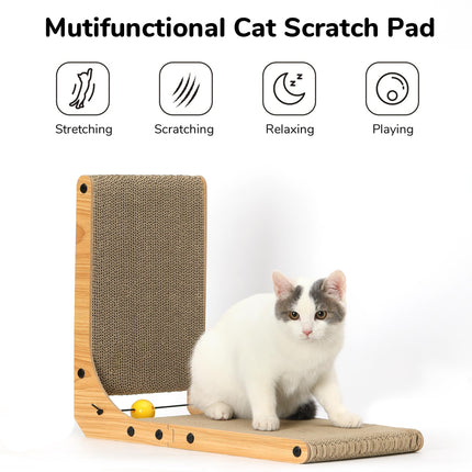 Rascador para Gatos, Almohadilla Rascadora en Forma de L de 18.9 Inch para Gatos de Interior