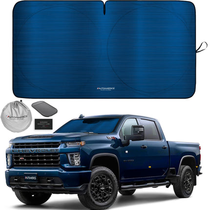 1-Piece Windshield Sun Shade Grunge American Flag - 4 USA Design - Foldable Car Front Window Sunshade for Most Sedans SUV Truck - Blocks Max UV Rays and Keeps Your Vehicle Cool - Medium