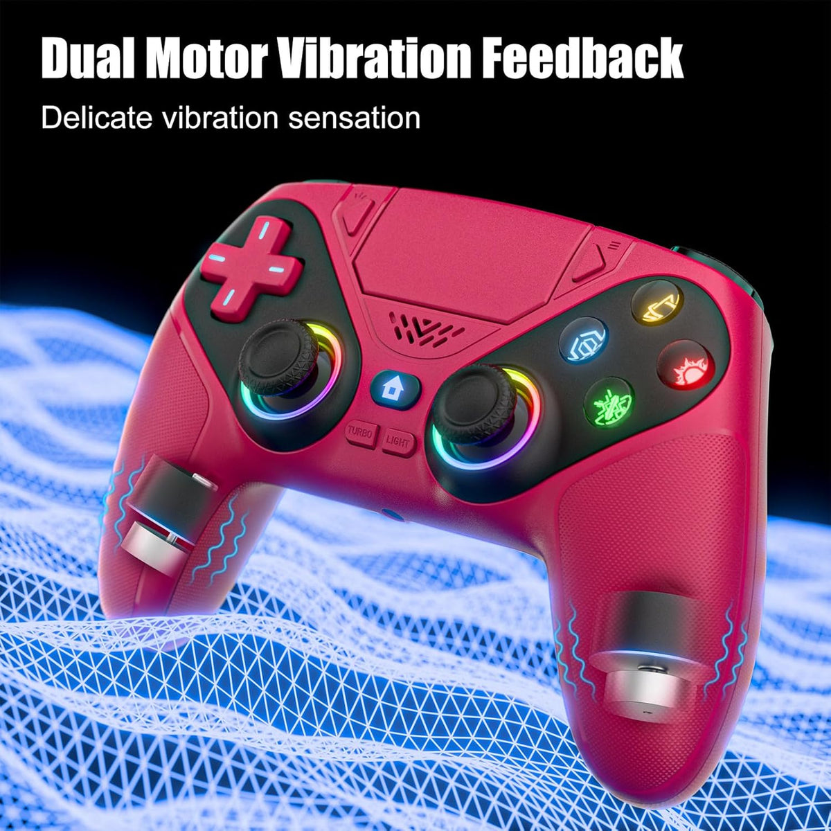 Wireless Controller with Turbo, Back Buttons, Motion Sensor & RGB LED Lights for PS5 and Windows PC - photo 4