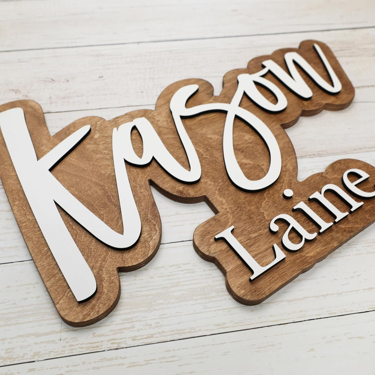 Wooden Name Sign for Nursery and Kids Room - Quinn Gloria - photo 2