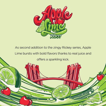 AriZona Apple Lime Rickey Soda, A Brooklyn Original Sparkling Drink - Big Can, 22 Fl Oz (Pack of 12)