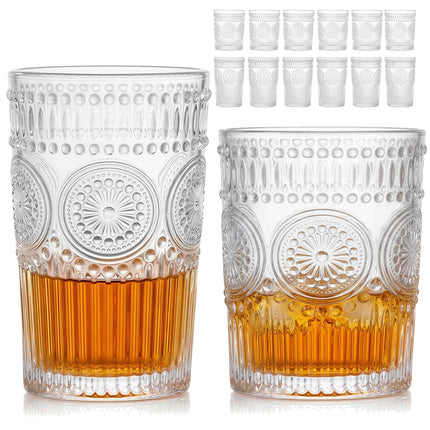 Crystal Cocktail Glasses Drinking Glasses Set of 12 Glass Cups