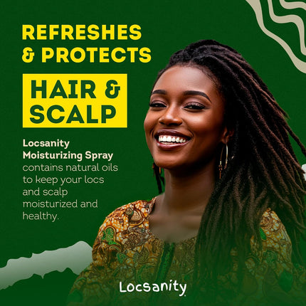 Loc Spray - Locsanity Daily Moisturizing Rosewater & Peppermint Spray for Locs, Dreadlocks - Lightweight Frizz Control Hair & Scalp Moisturizer - Natural Loc Care (4 fl oz)