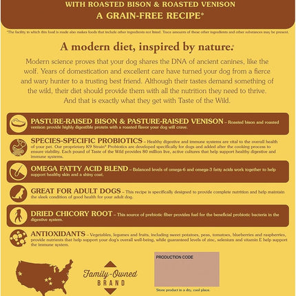 Taste of the Wild, Dry Dog Food High Prairie Canine Formula with Roasted Bison and Venison, 80 Ounce
