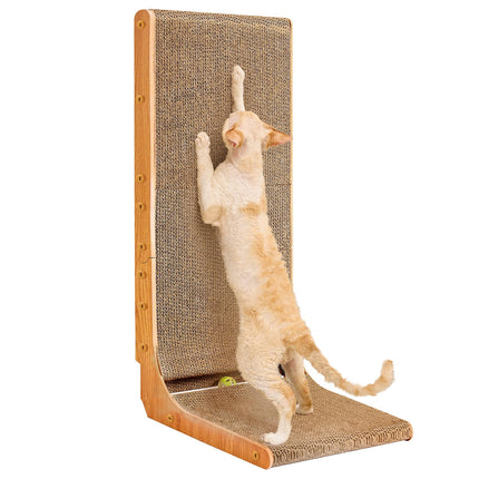 Cardboard Cat Scratcher for Indoor Cats, 26.8 Inch, Brown