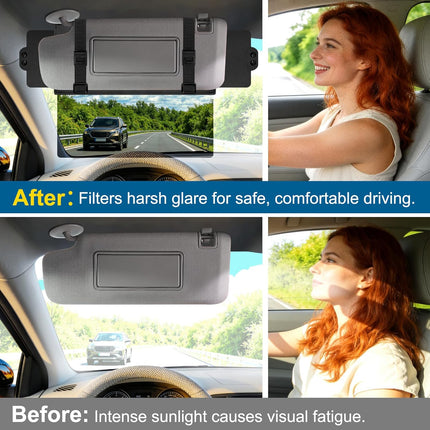 Sun Visor Extender for Car (Polarized, UV400, PC Lens, 2 Side Sunshade), Car Visor Extender Sun Blocker, Visor Extender Attachment, Anti-Glare for Safe Driving