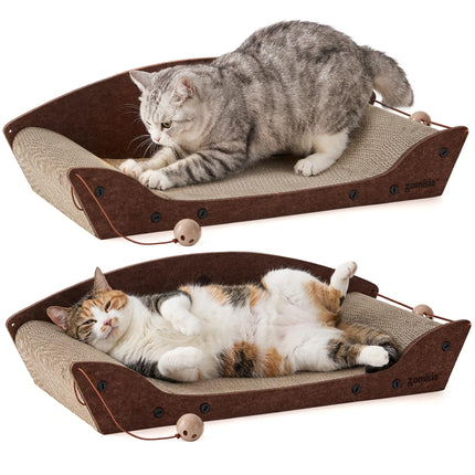 Cama rascador de cartón para gatos de interior, 26'', 1PC, marrón