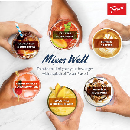 Torani Puremade Dessert & Drink Sauce Variety Pack, Chocolate Caramel, Dark Chocolate, White Chocolate & Caramel, 16.5 fl oz (Set of 4)