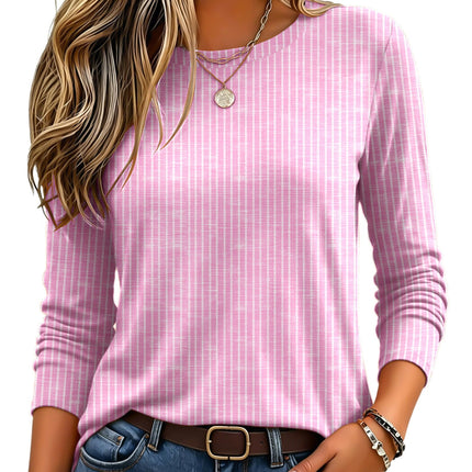 Women's Casual Shirts Long Sleeve Tops Crewneck Tshirts Fall Clothes